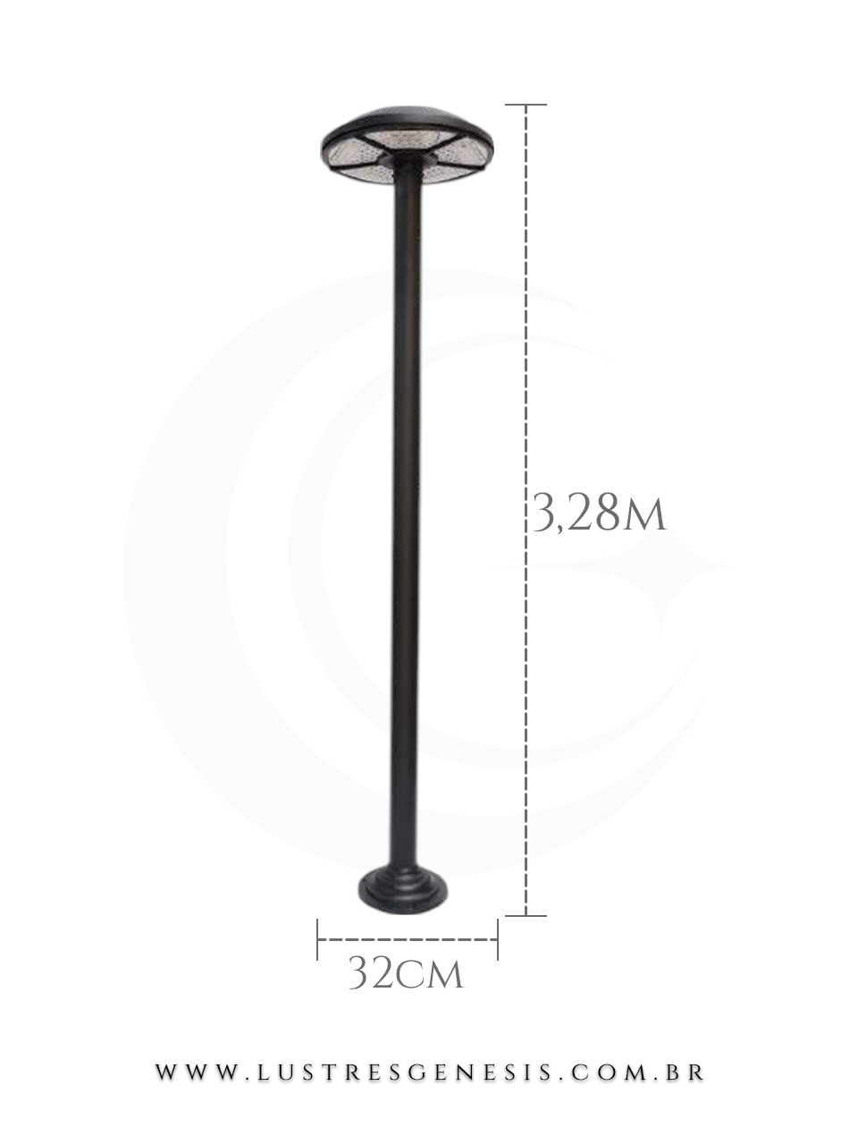 Poste de LED Moderno 3,28m Para Ilumina&ccedil;&atilde;o externa fachada, jardim e &aacute;rea gourmet